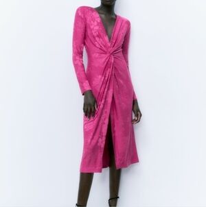 Zara Fuchsia Long Sleeve Dress